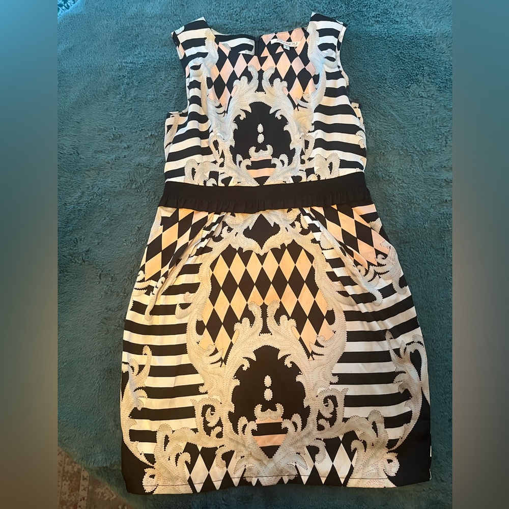 JOY JOY pattern printed silky cocktail dress 👗